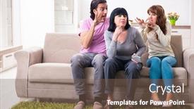  Presentation with family law - Theme with young-family-and-mother background and a violet colored foreground