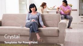  Presentation with family law - PPT theme enhanced with young-family-and-mother background and a coral colored foreground