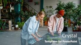  Presentation with family floral - Presentation theme with young-family-couple-of-floral background and a  colored foreground