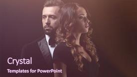  Presentation with black family - Theme enhanced with young family couple on black background and a  colored foreground