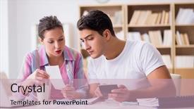  Presentation with nurse discussing family - Colorful slides enhanced with young family discussing family finances backdrop and a soft green colored foreground