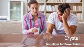  Presentation with nurse discussing family - Beautiful PPT layouts featuring young family discussing family finances backdrop and a coral colored foreground