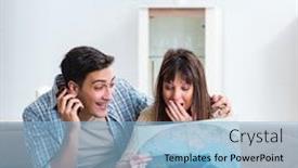  Presentation with travel - Presentation consisting of young-family-discussing-travel-plans background and a light blue colored foreground