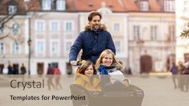  Presentation with family time fishing - Slide deck featuring young-family-enjoying-spending-time background and a coral colored foreground