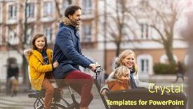  Presentation with cargo - Cool new theme with young-family-enjoying-spending-time backdrop and a tawny brown colored foreground