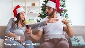  Presentation with baby christmas - Amazing presentation design having young family expecting child baby celebrating christmas backdrop and a violet colored foreground