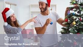  Presentation with baby christmas - Slides featuring young-family-expecting-child-baby background and a gray colored foreground