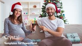  Presentation with baby christmas - Amazing PPT theme having young-family-expecting-child-baby backdrop and a violet colored foreground