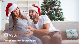  Presentation with baby christmas - Beautiful slide deck featuring young-family-expecting-child-baby backdrop and a coral colored foreground