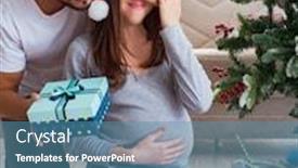  Presentation with baby christmas - Colorful PPT theme enhanced with young-family-expecting-child-baby backdrop and a teal colored foreground
