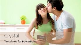  Presentation with pregnancy - Theme consisting of young family finding out about pregnancy background and a coral colored foreground