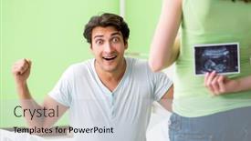  Presentation with pregnancy - Audience pleasing slides consisting of young family finding out about pregnancy backdrop and a lemonade colored foreground