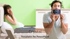  Presentation with pregnancy - PPT layouts enhanced with young-family-finding-out background and a coral colored foreground