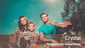  Presentation with family theray - Audience pleasing slides consisting of young family having picnic outdoors backdrop and a violet colored foreground