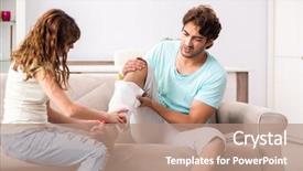  Presentation with injury - Cool new slide deck with young family helping each other backdrop and a coral colored foreground