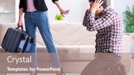  Presentation with relationship - Audience pleasing slide deck consisting of young-family-in-broken-relationship backdrop and a coral colored foreground