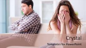  Presentation with relationship - Beautiful slide deck featuring young family in broken relationship backdrop and a coral colored foreground