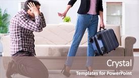  Presentation with relationship - PPT layouts consisting of young family in broken relationship background and a gray colored foreground