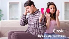  Presentation with broken relationship fixing a concept - Presentation design having young family in broken relationship background and a violet colored foreground