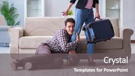  Presentation with relationship - PPT layouts with young family in broken relationship background and a gray colored foreground