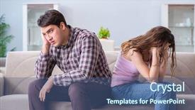  Presentation with broken relationship fixing a concept - Beautiful presentation theme featuring young family in broken relationship backdrop and a ocean colored foreground