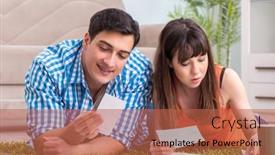  Presentation with family planning - Amazing PPT layouts having young-family-in-budget-planning backdrop and a red colored foreground