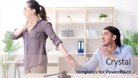  Presentation with family law - Cool new slide deck with young family in marriage divorce backdrop and a soft green colored foreground