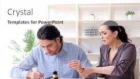  Presentation with divorce - Cool new slide set with young family in marriage divorce concept backdrop and a white colored foreground