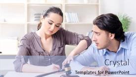  Presentation with divorce - Presentation enhanced with young-family-in-marriage-divorce background and a light blue colored foreground