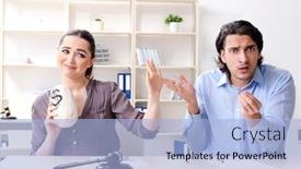  Presentation with divorce - Cool new slide deck with young-family-in-marriage-divorce backdrop and a light blue colored foreground