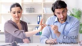  Presentation with divorce - Amazing presentation theme having young-family-in-marriage-divorce backdrop and a light blue colored foreground