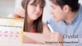  Presentation with family planning - Amazing presentation theme having contraception - young family in pregnancy planning backdrop and a coral colored foreground