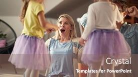  Presentation with family - Theme featuring young-family-is-happy background and a violet colored foreground