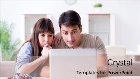  Presentation with money online - Beautiful presentation theme featuring young family losing money backdrop and a  colored foreground