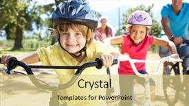  Presentation with country - Amazing slides having young family on country bike backdrop and a blonde colored foreground