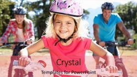  Presentation with country - PPT theme having young family on country bike background and a coral colored foreground