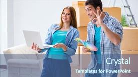  Presentation with family planning - Colorful presentation design enhanced with young family planning home diy backdrop and a  colored foreground