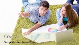  Presentation with planning family - PPT theme consisting of young family planning home diy renovation with drawing background and a yellow colored foreground