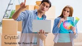  Presentation with family planning - Slide deck having young-family-planning-home-diy background and a coral colored foreground