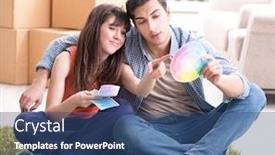  Presentation with planning family - Audience pleasing slides consisting of young-family-planning-home-refurbishing backdrop and a ocean colored foreground