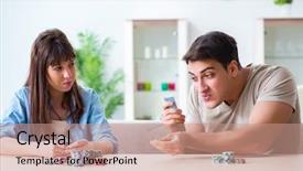  Presentation with playing cards - Colorful presentation theme enhanced with young family playing cards backdrop and a coral colored foreground