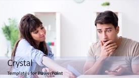  Presentation with playing cards - Theme having young family playing cards background and a light blue colored foreground