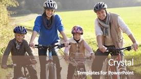  Presentation with park - PPT theme enhanced with vintage red chest isolated on white background background and a coral colored foreground