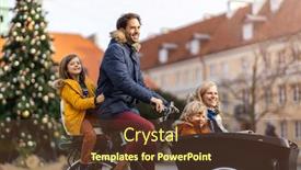  Presentation with cargo - Colorful presentation theme enhanced with young-family-riding backdrop and a tawny brown colored foreground