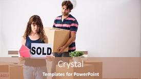  Presentation with house - Presentation featuring young family selling their house background and a coral colored foreground