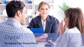  Presentation with marriage and family - Beautiful PPT theme featuring young-family-signing-marriage-documents backdrop and a light blue colored foreground