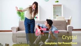  Presentation with music singing - Audience pleasing PPT theme consisting of  backdrop and a  colored foreground