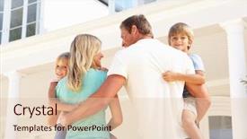  Presentation with dream - Slides having young family standing outside dream background and a lemonade colored foreground