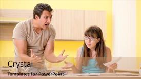  Presentation with personal - Theme having young family struggling with personal background and a coral colored foreground