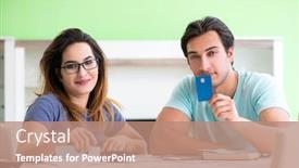  Presentation with personal - Beautiful slide deck featuring young-family-struggling-with-personal backdrop and a coral colored foreground